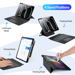 Чехол подставка с клавиатурой (RUS) от Dux Ducis для планшета iPad Pro 13 (2024-), серия DK Series Keyboard, русская клавиатура с подсветкой