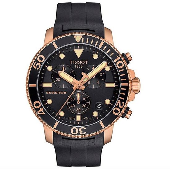 Мужские швейцарские часы для дайвинга Tissot T120.417.37.051.00 на каучуковом ремне