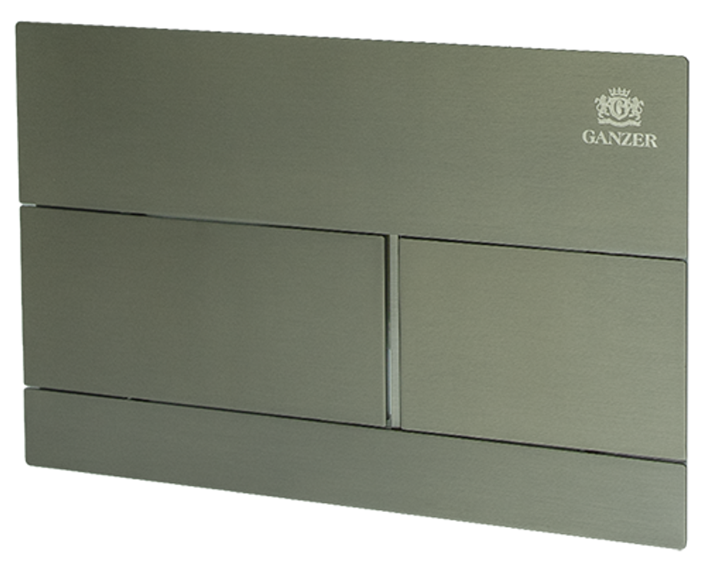 Кнопка НЕРЖ для инсталляции  с КВАД клав. (ГРАФИТ)  GANZER  (24/1шт)