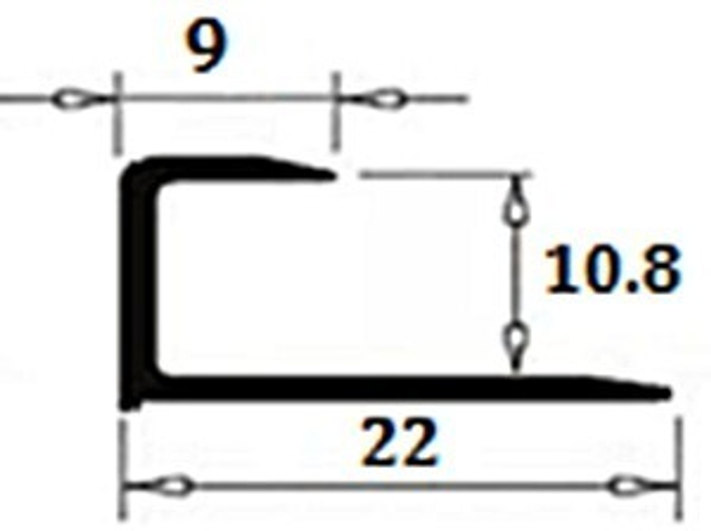 Латунный хромированный окантовочный С- образный гибкий профиль LTD