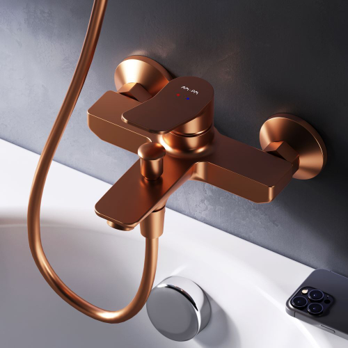 Смеситель для ванны и душа, розовое золото AM.PM X-Joy F85A10044
