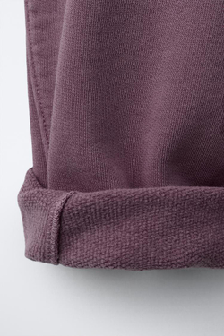 ZARA БАЗОВЫЕ СПОРТИВНЫЕ БРЮКИ ИЗ ФЛИСА, БУРГУНДИ