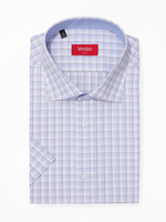 Сорочка мужская VESTER короткий рукав, клетка, хлопок/пэ 860141 34