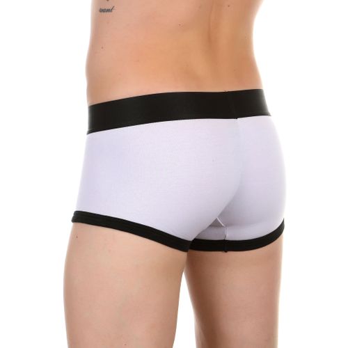 Мужские трусы хипсы белые с черной резинкой Calvin Klein