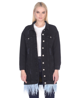 LIGVIANNI Джинсовая куртка Denim Jacket  "The Say i'm crazy but i have a go"