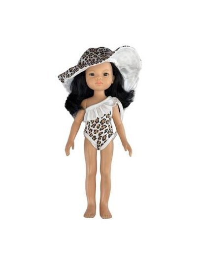 Купальник и шляпа леопард для кукол Paola Reina 32 см (997)
