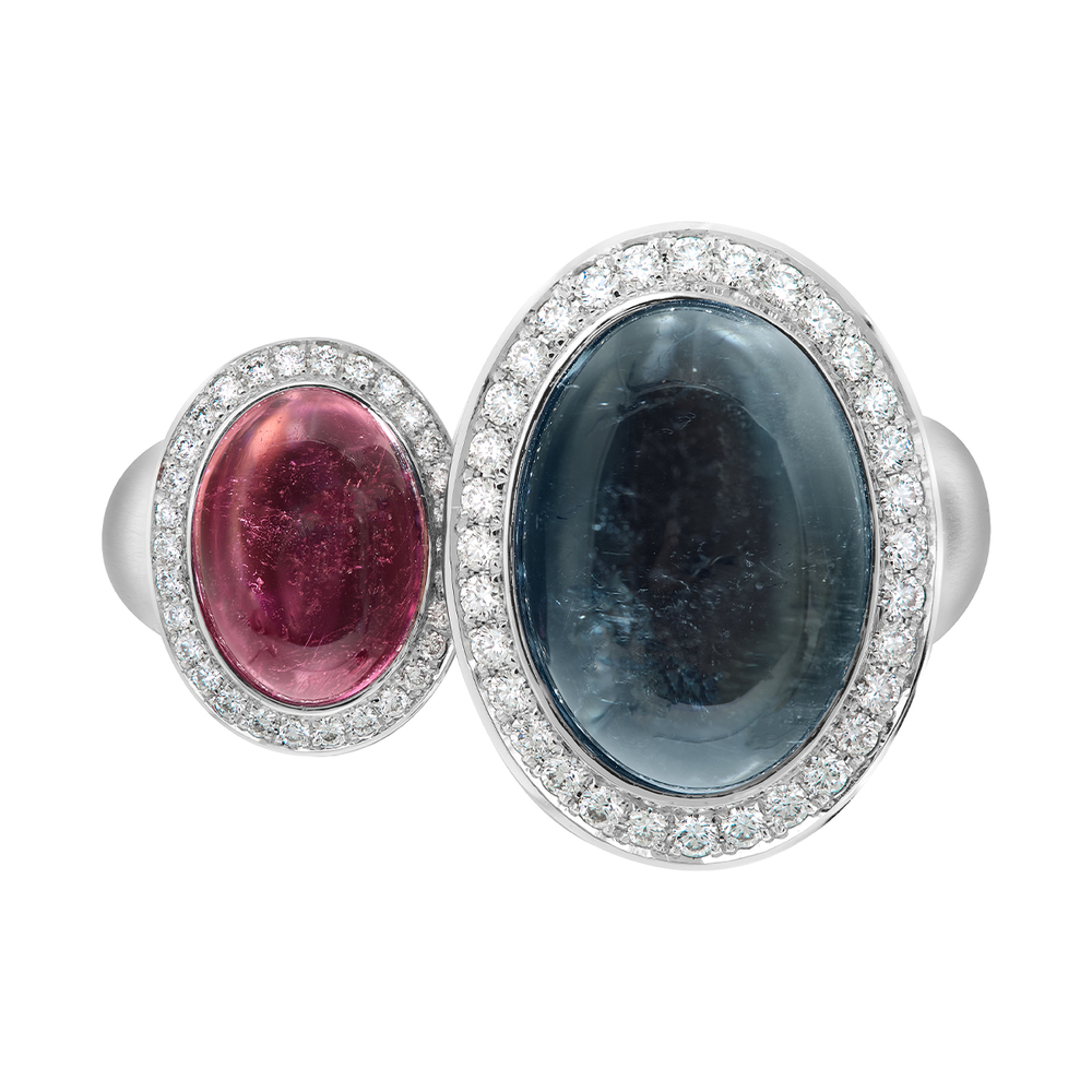 Кольцо с Турмалином и Бриллиантами, Эмаль, R0178-91/1