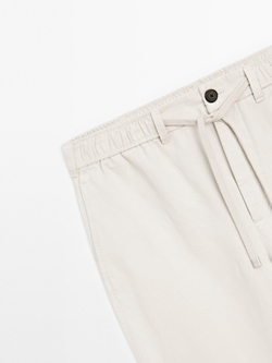 Massimo Dutti Джоггеры из хлопковой смеси, бежевый