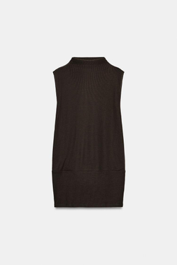 ZARA СВОБОДНЫЙ ТОП С ВОРОТНИКОМ-СТОЙКОЙ, БУТЫЛОЧНО-ЗЕЛЕНЫЙ