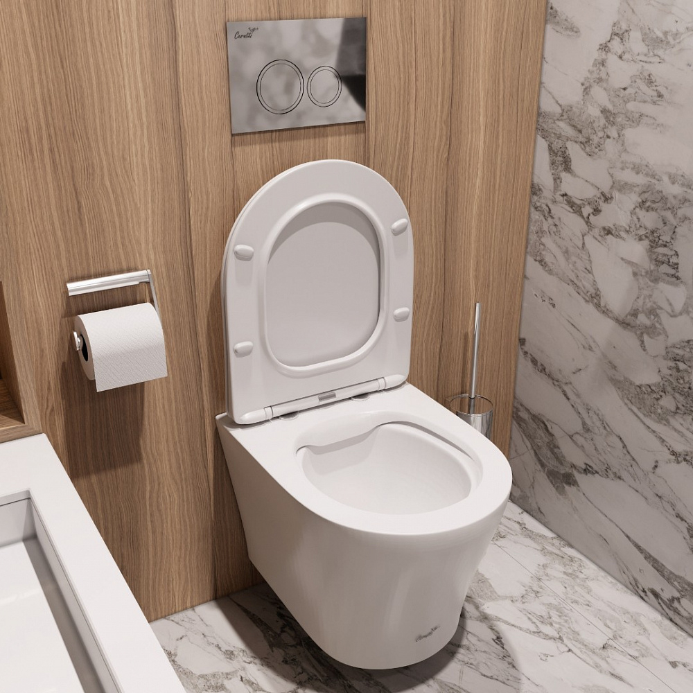 Унитаз подвесной Ceruttispa АДИДЖЕ (ADIGE) Aria MW CT9245 безободковый (490х360х355) белый матовый, ТЕРМООБЖИГ (не плёнка)