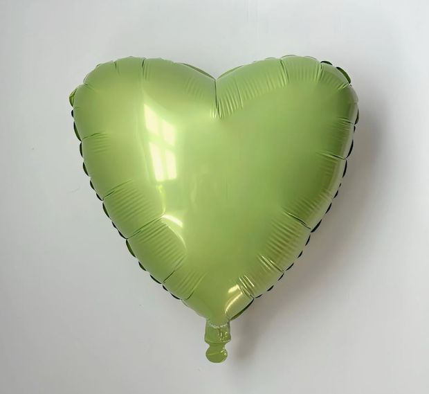 Ag Шар Сердце 19''/46 см, Мистик Фисташка сатин (БГ-15)