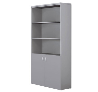 Шкаф высокий открый/2 двери СЕРЫЙ