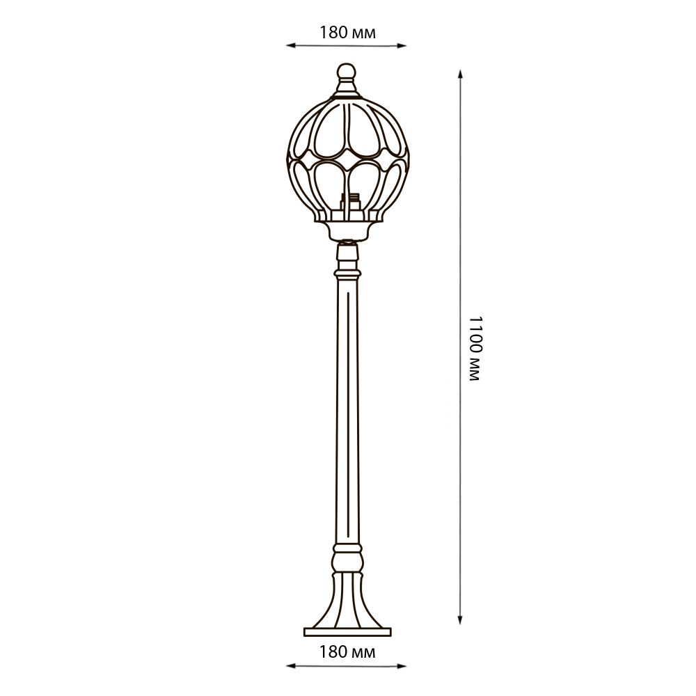 UUL-T90B 60W-E27 IP54 GOLD Светильник уличный. под 1 лампу Е27. Архитектурный напольный. Корпус золотистый. TM Uniel