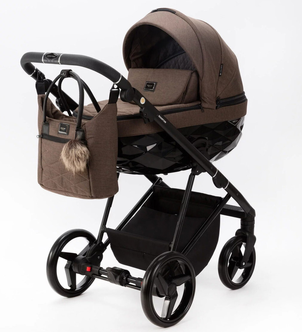 Детская коляска Adamex Quantum 2 в 1 Q-TK51 (КОРИЧНЕВЫЙ)