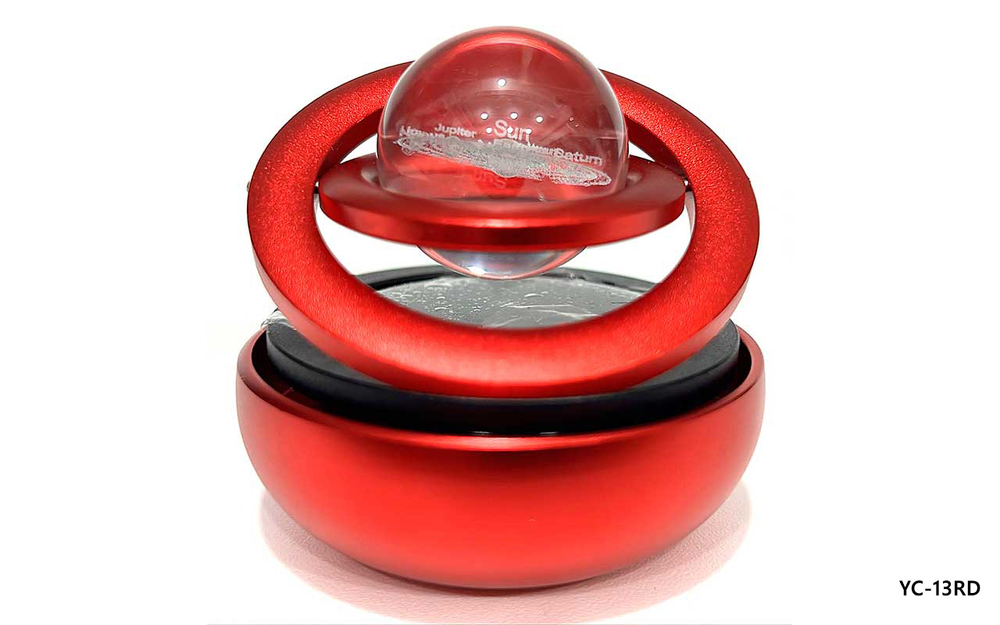 Ароматизатор-игрушка -на торпеду- ПЛАНЕТА (картонный футляр) - солн батар (жидк)- YC-13RD красный