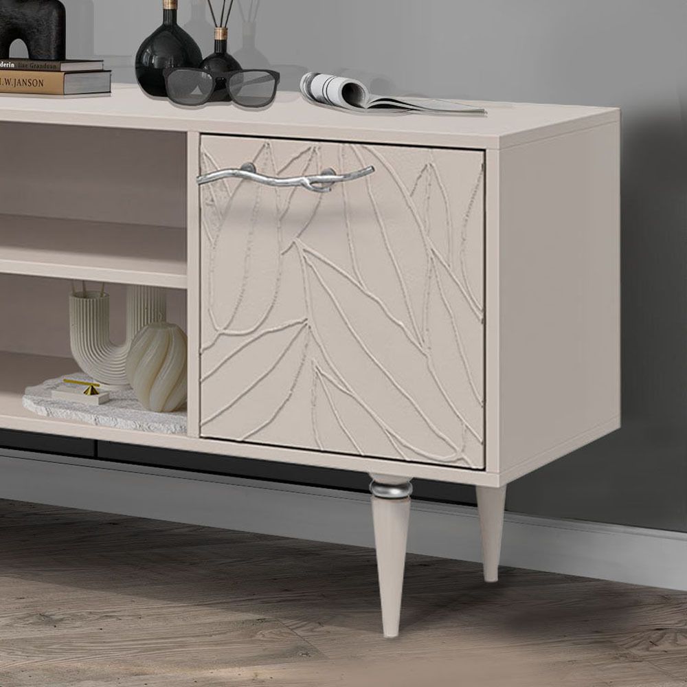 Тумба под ТВ Арт Колор leaves 155см Классик Сильвер Серый агат