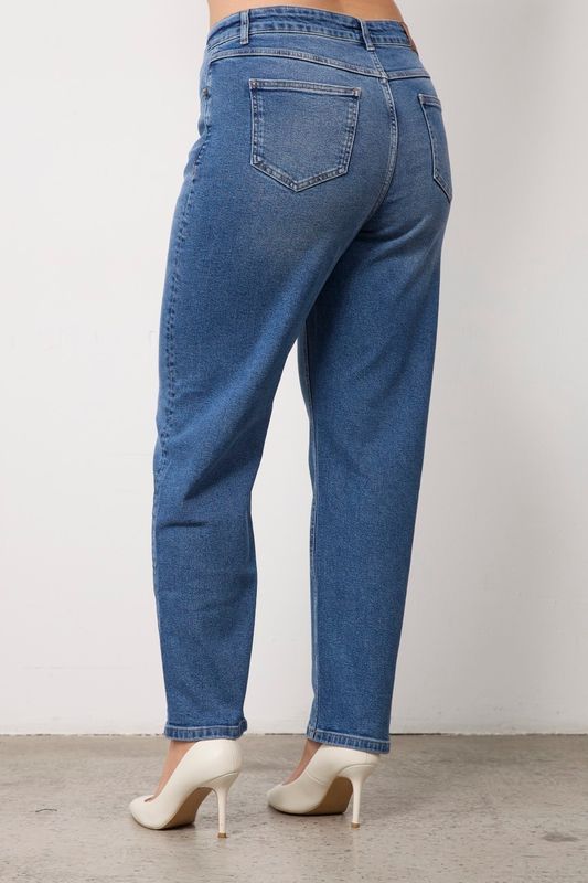 Джинсы Mom fit, синий
