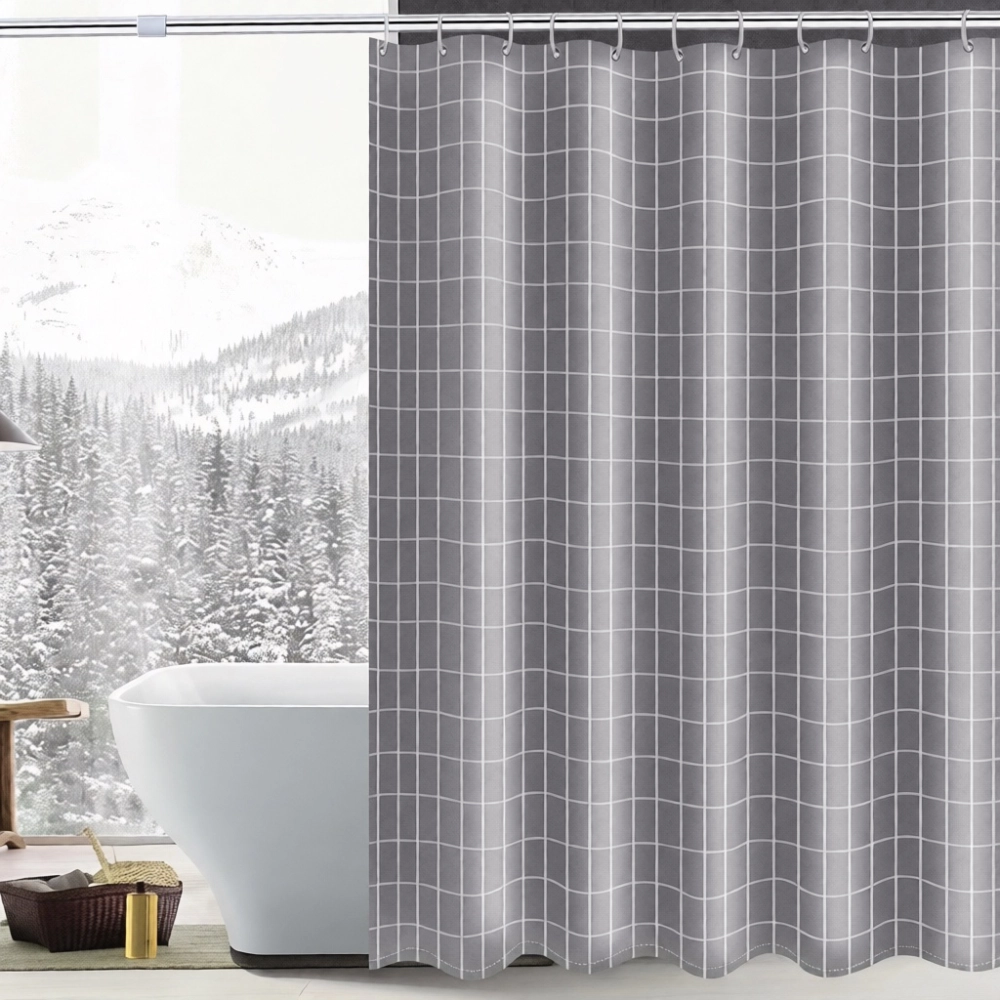 Штора для ванной полиэстер 180*180"Голди»(серые)