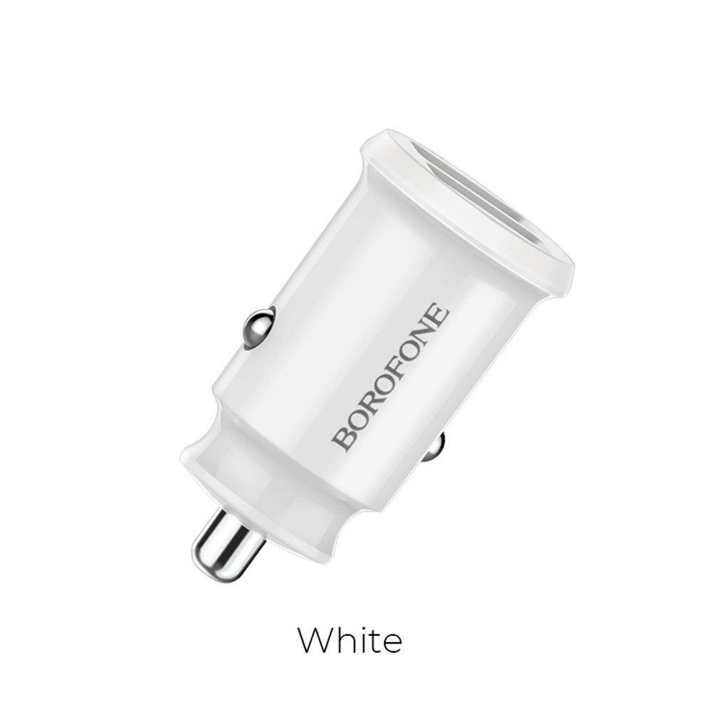 Автомобильное зарядное устройство 2-USB 2.1A Borofone BZ8 MaxRide Белый