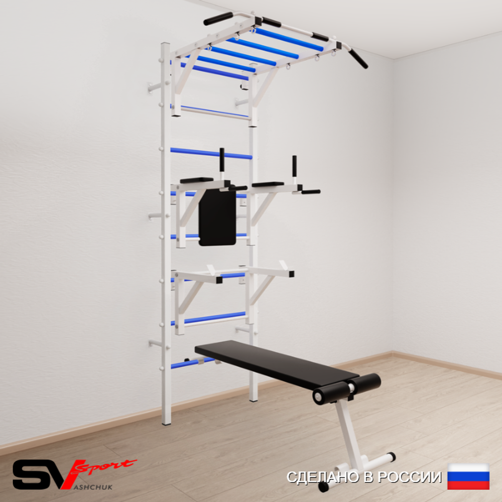 Шведская стенка Sv Sport усиленная 626 (Турник рукоход/Брусья/Стойка/Скамья)