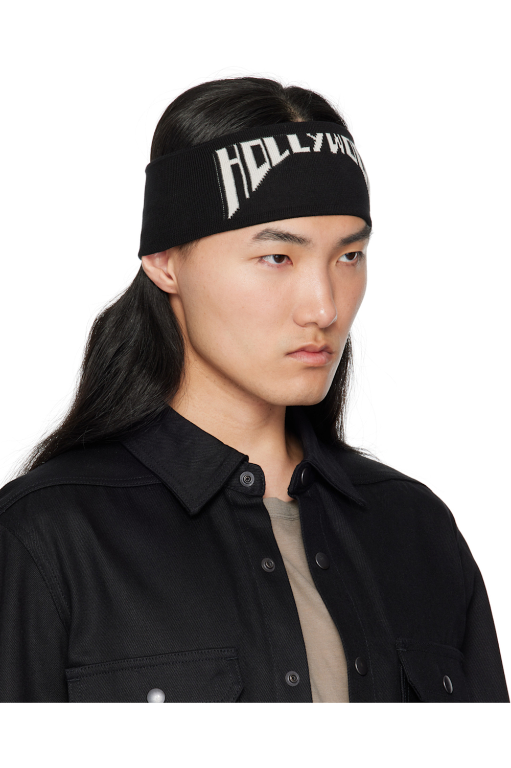 RICK OWENS DRKSHDW ПОВЯЗКА НА ГОЛОВУ С ЛОГОТИПОМ ЧЕРНАЯ HOLLYWOOD