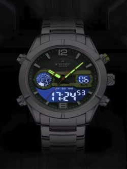 Часы наручные кварцевые NAVIFORCE на металлическом браслете, серебристый W8820-01
