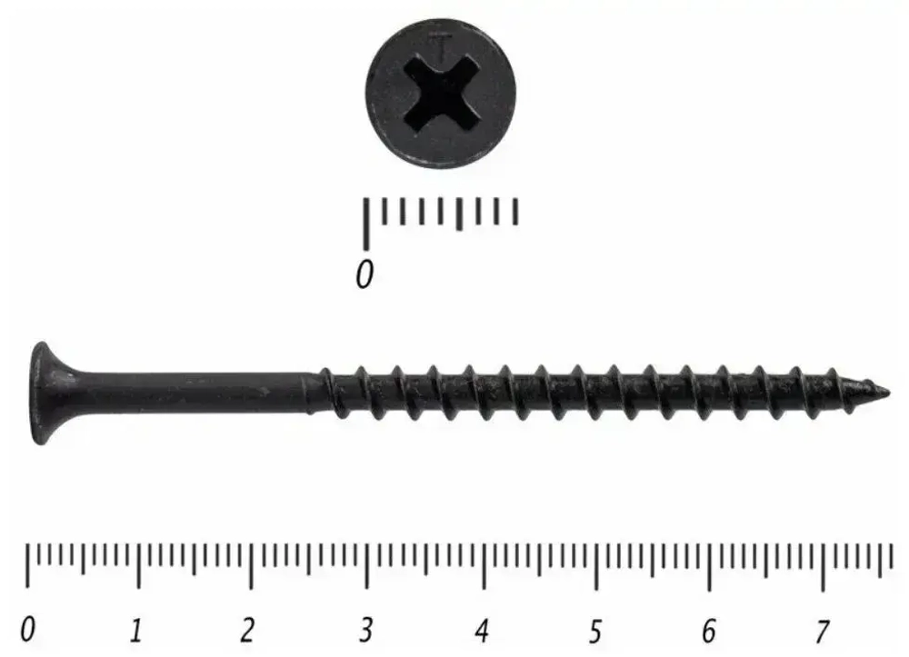 Саморез черный 4,2х75 мм (100 шт.) для гипса, дерева ШСГД