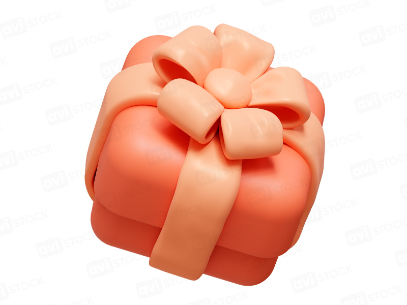 3D коралловая подарочная коробка