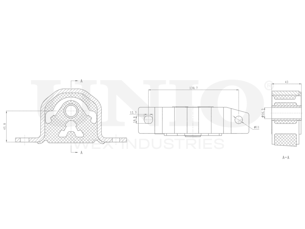 Опора двигателя передняя правая UNIO RMP-15081