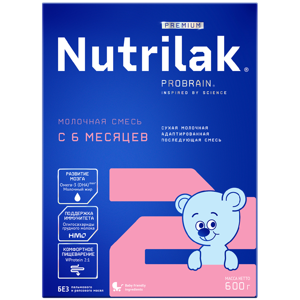 Смесь молочная Nutrilak Premium 2 с 6 месяцев 600г