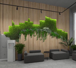 Вертикальное озеленение офиса компании "2ГИС" стабилизированным мхом и искусственными растениями
