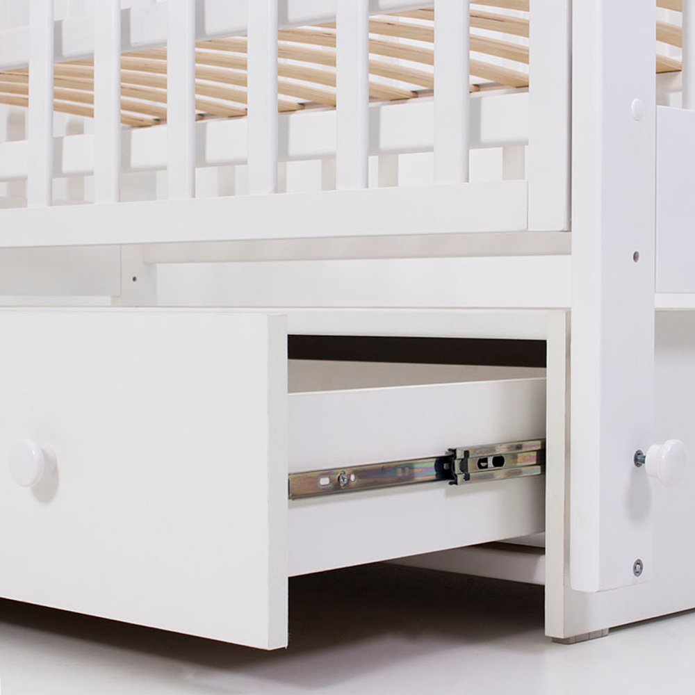 Кроватка детская Топотушки Мария 6 маятник, белая