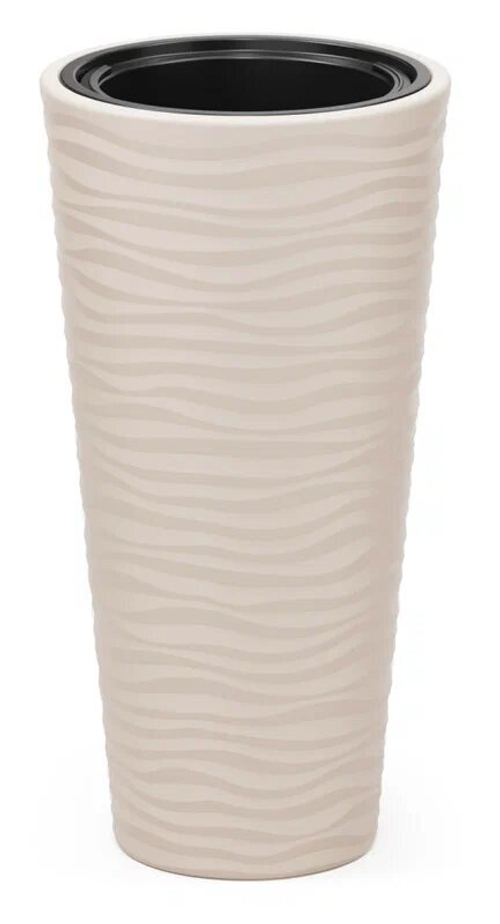 Кашпо напольное 25л со вставкой 5л Альтернатива св. бежевое