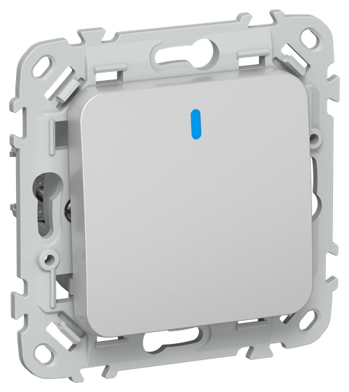 FLITE Выключатель 1-клавишный с индикацией 10А ВС11-1-1-ФлА алюминий IEK