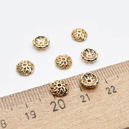 Шапочка, цвет золото, размер 6,6*2,6 мм, цена за 10 шт