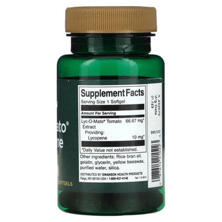Антиоксиданты Swanson, Lyc-O-Mato, ликопин, 10 мг, 60 мягких таблеток