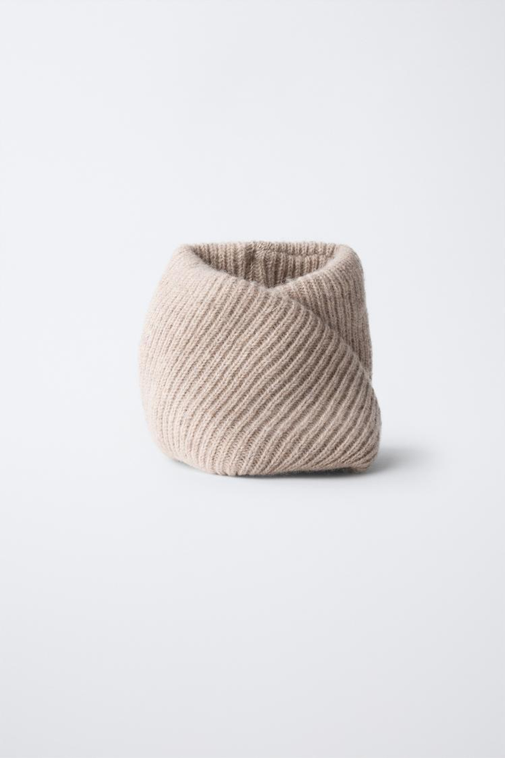 ZARA БАЗОВЫЙ ТРИКОТАЖНЫЙ СНУД, РЫЖЕВАТО-КОРИЧНЕВЫЙ