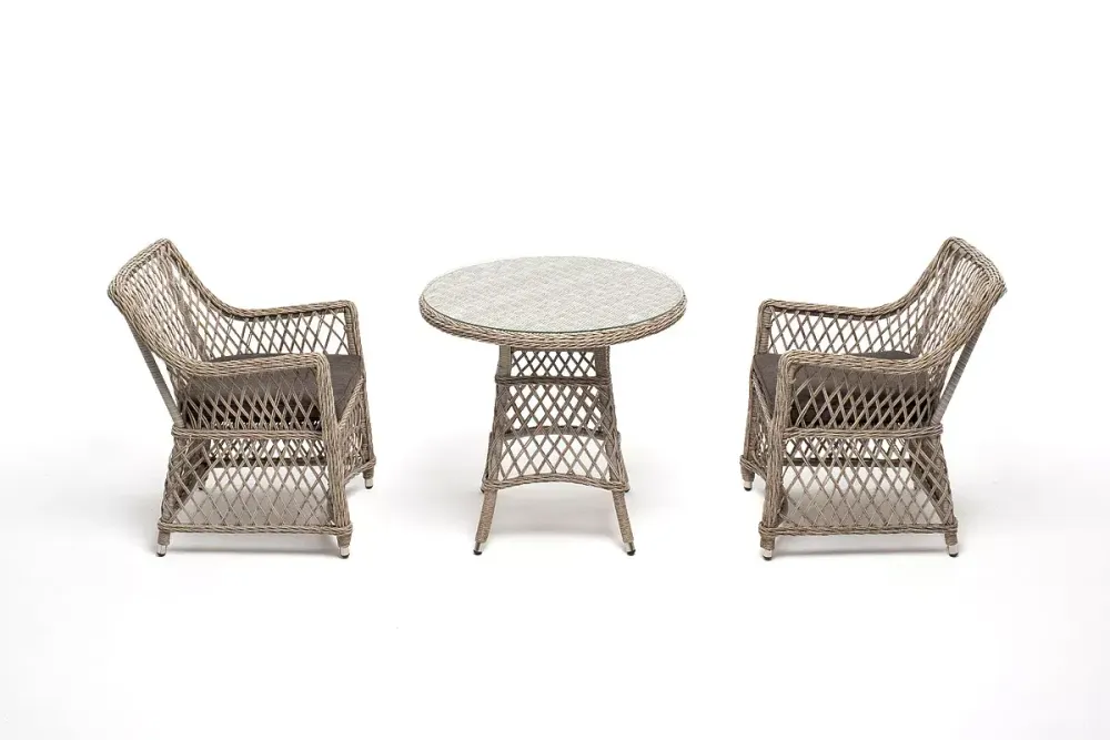 "Эспрессо-80 L" обеденная группа плетеная, цвет бежевый