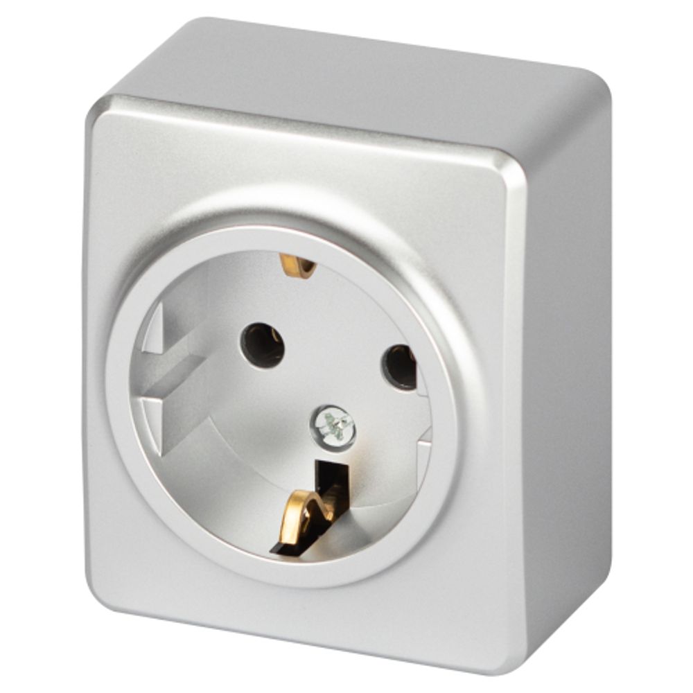 Розетка ЭРА Эксперт 11-2203-03 2P+E Schuko IP20 16A-250В ОУ алюминий