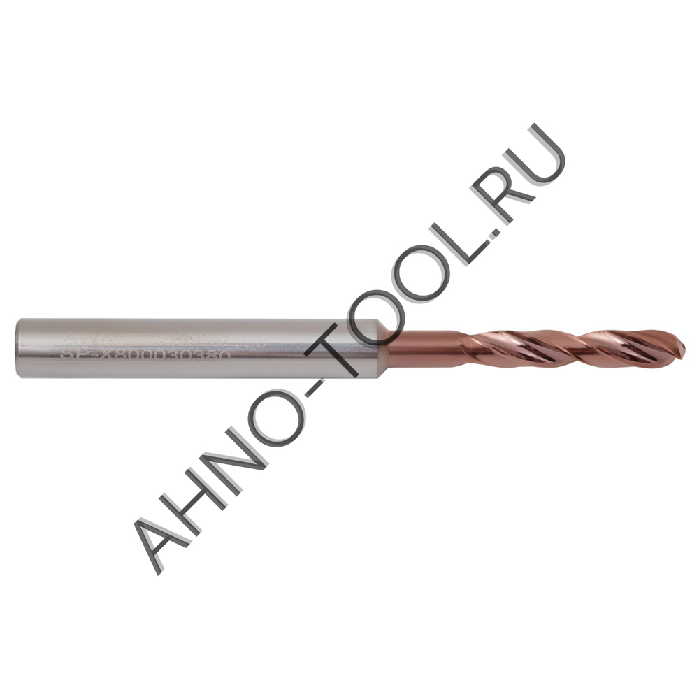 Сверло  3.8мм  твердосплавное 3D без подвода СОЖ. SP-X800030380 VHM AHNO по стали, чугуну, нерж. и ж