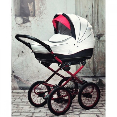 Детская коляска Esperanza Classic Crown 2 в 1 (100% Эко-кожа) (белый)