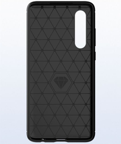 Чехол для Huawei P30 цвет Black (черный), серия Carbon от Caseport