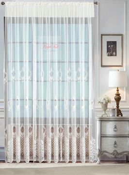 Тюль французская сетка с вышивкой Медальон (молочный)