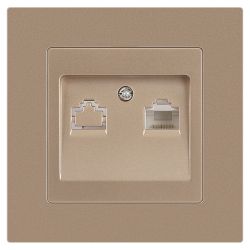 Розетка Intro Accent 6-303-04 информационная RJ45, IP20, СУ, шампань | Intro