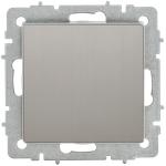 BRITE Выключатель 1-клавишный 10А ВС10-1-0-БрГН металл хром/никель IEK