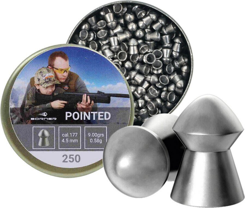 Пули Borner Pointed 4,5 мм, 0,58 грамм, 250 штук