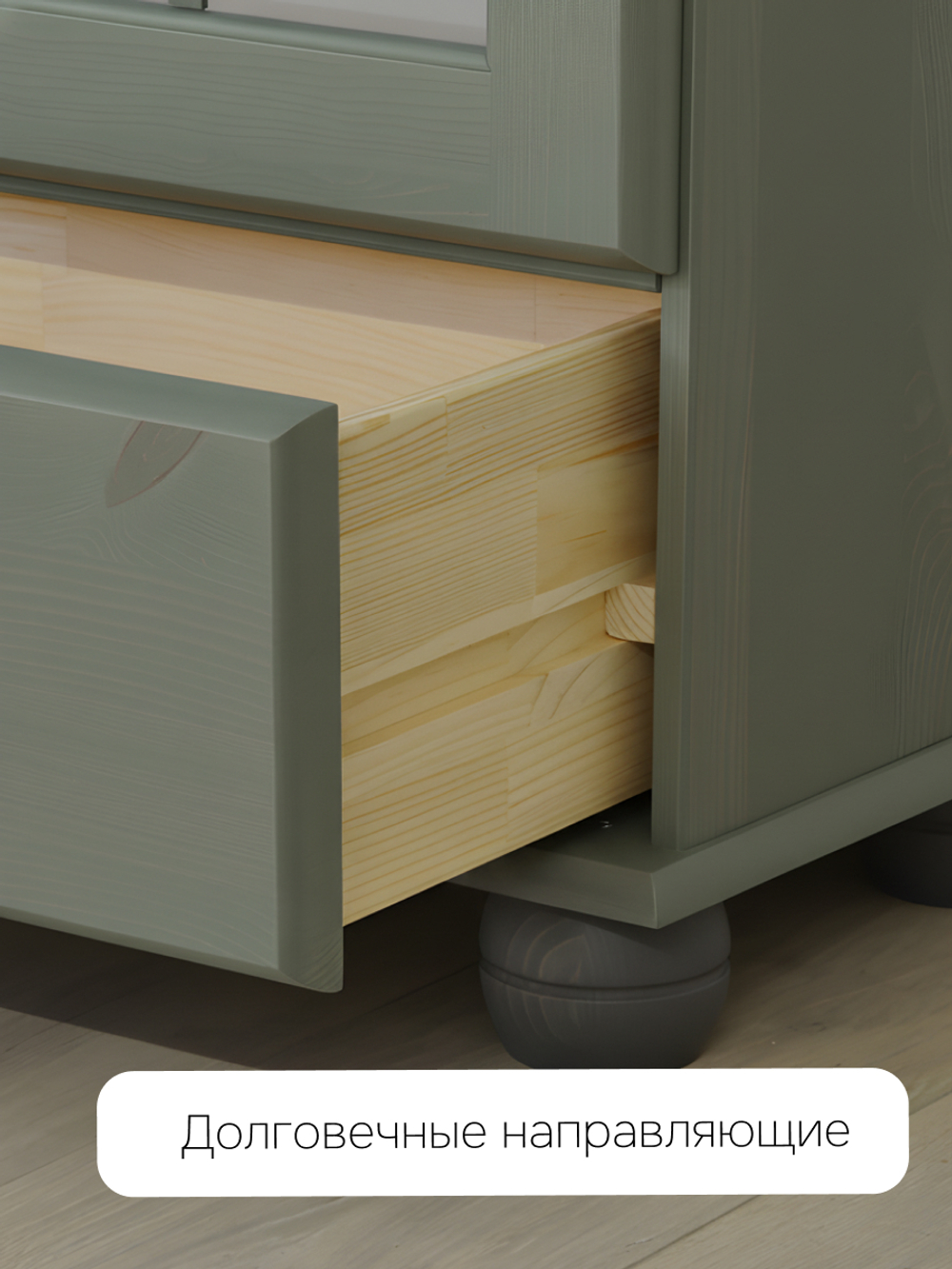 Dipriz Шкаф с витриной Бритта из массива сосны, 3 двери, 113х32х186 см, эвкалипт