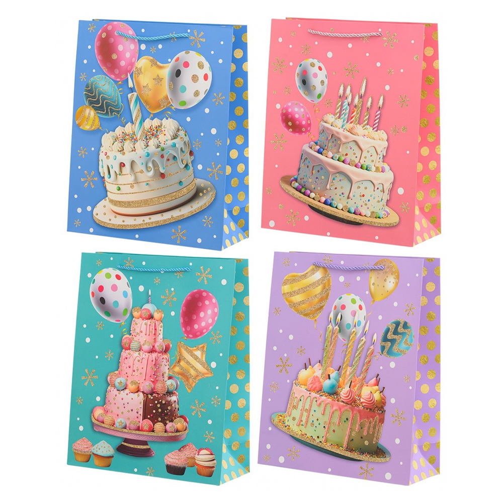 Подарочный пакет Basir, серия "День рождения", 26*32*10 см, ассорти