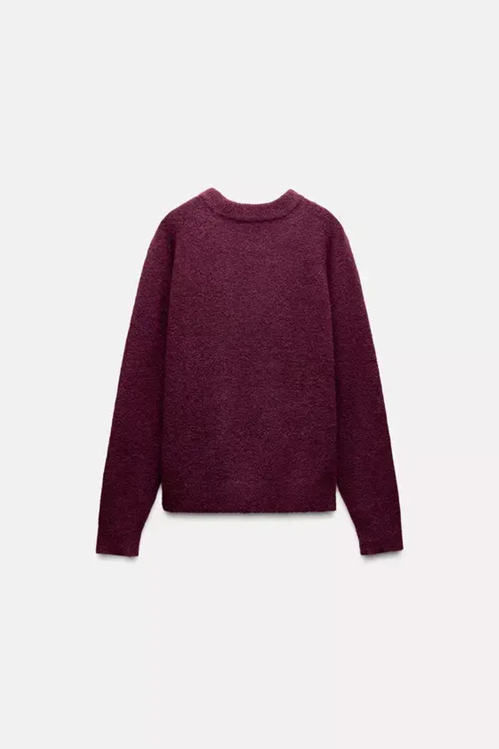 ZARA ОДНОТОННЫЙ СВИТЕР ИЗ ШЕРСТИ И АЛЬПАКИ, РОЗОВАТЫЙ