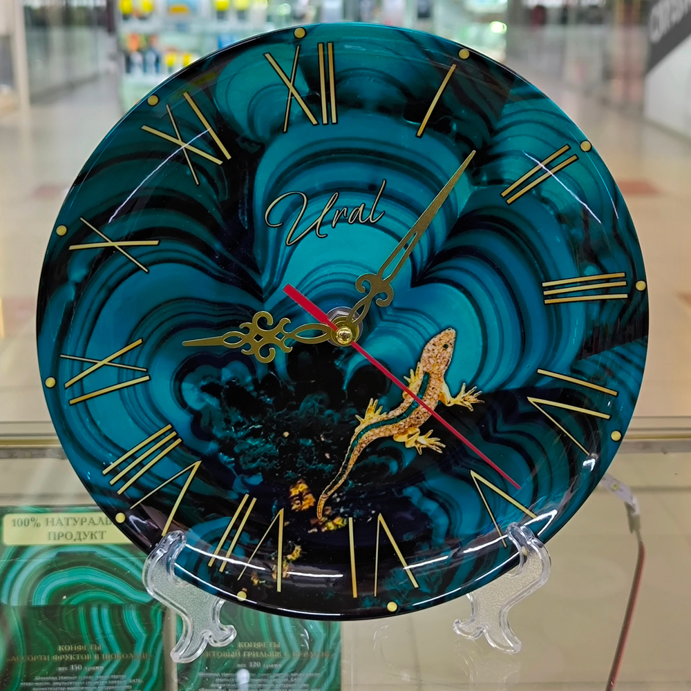 Часы Урал "Малахит с ящеркой" №0001